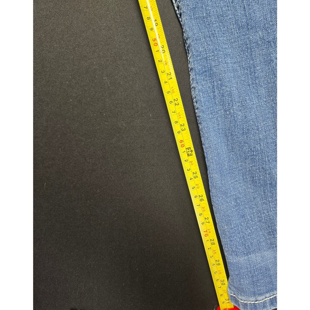 Rock & Roll Cowgirl Boyfriend Jeans Womens 32x34 Blue Stretch Distressed Denim - Picture 9 of 12